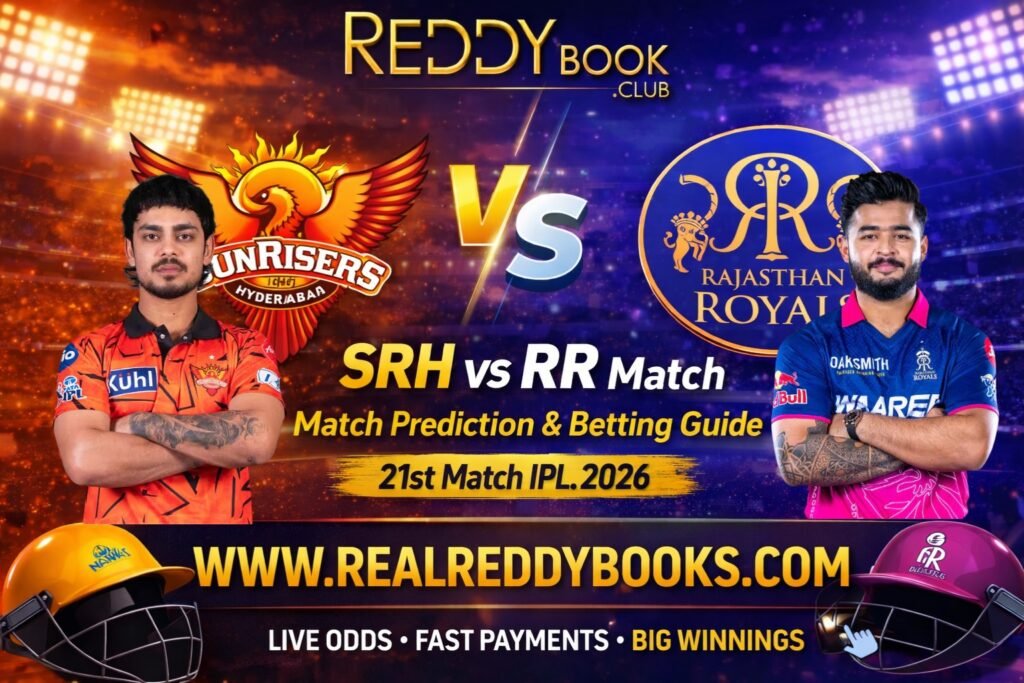 Reddybook Prediction SRH vs RR 21st Match IPL 2026