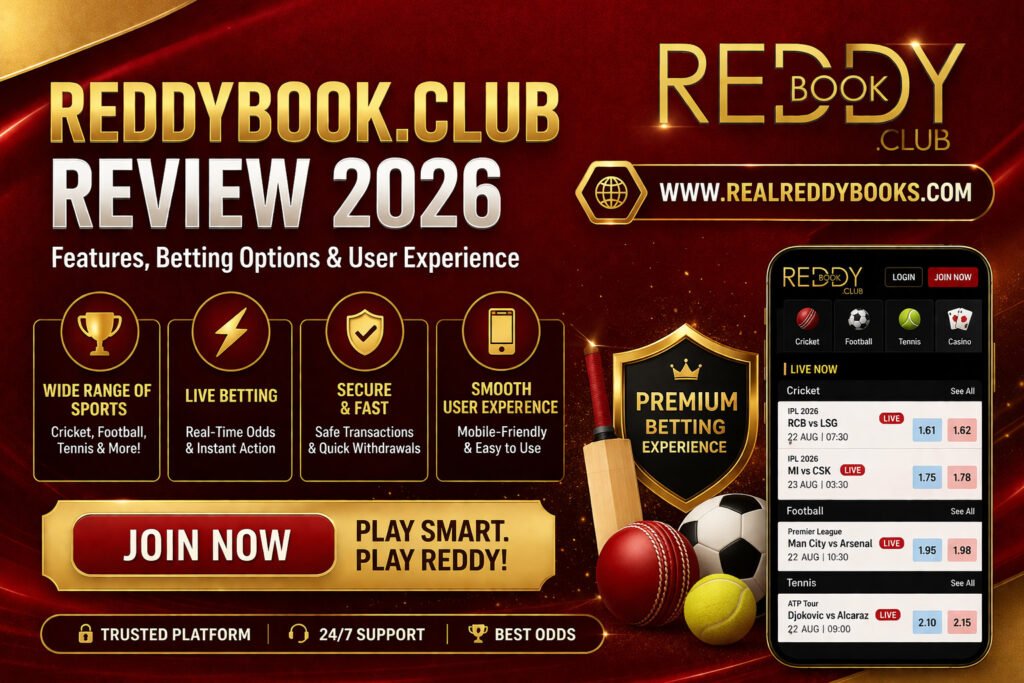 Reddybook.club Review 2026, Features, Betting Options & User Experience