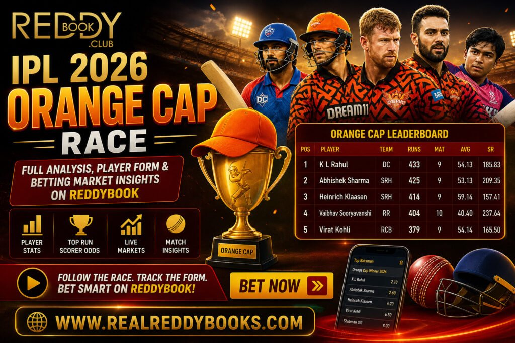 Reddybook Insights on IPL 2026 Orange Cap Race, Player Form